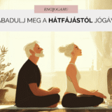 Otthoni jóga hátfájásra – kezdő nő jógázik nappaliban, nyugodt testhelyzetben, természetes fényben